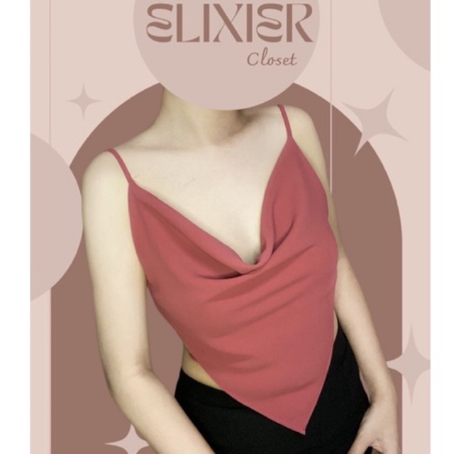 Áo yếm croptop cổ đổ cột dây hở lưng siêu sexy