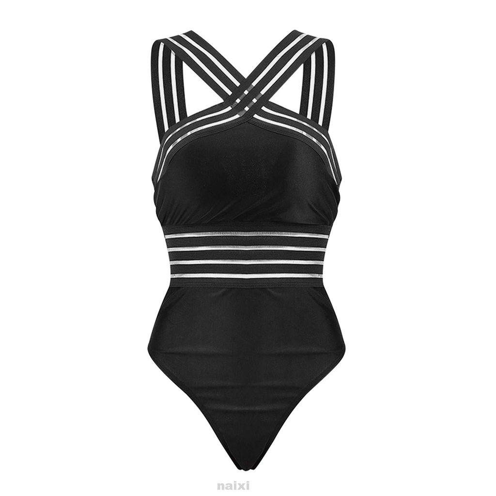 Bộ Đồ Bơi Bikini Không Tay Lưng Cao Mềm Mại Màu Đen Thời Trang Quyến Rũ Cho Nữ | BigBuy360 - bigbuy360.vn