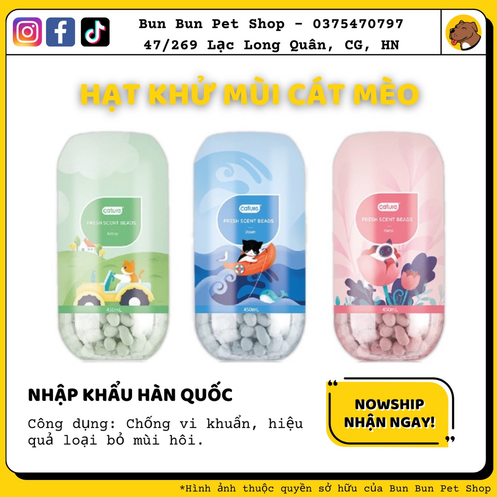 Hạt khử mùi cát mèo Cature 450ml