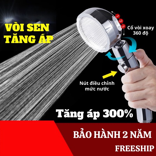 Vòi Hoa Sen Vòi Sen Tăng Áp Tia Nước Mạnh 3 Chế Độ Nước Bằng Inox Không Gỉ LEON OFFICIAL