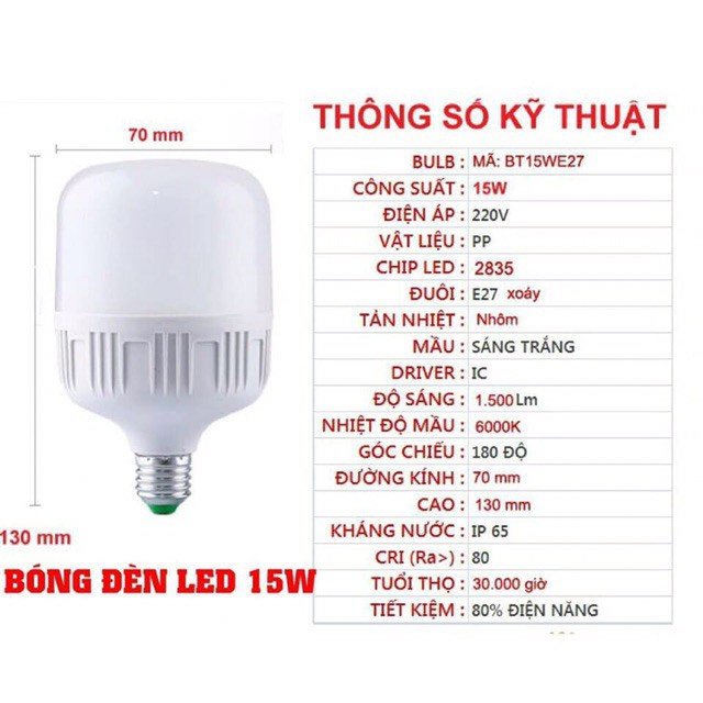 ☄️Bóng Đèn Led Trụ 5W-10W-15W-20W-30W-40W-45W-50W-65W Linh Phi