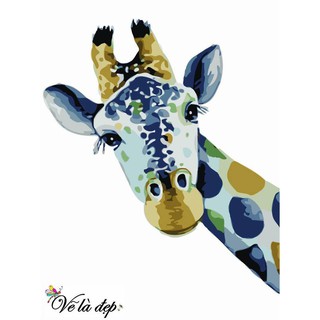 Tranh sơn dầu kỹ thuật số hươu cao cổ