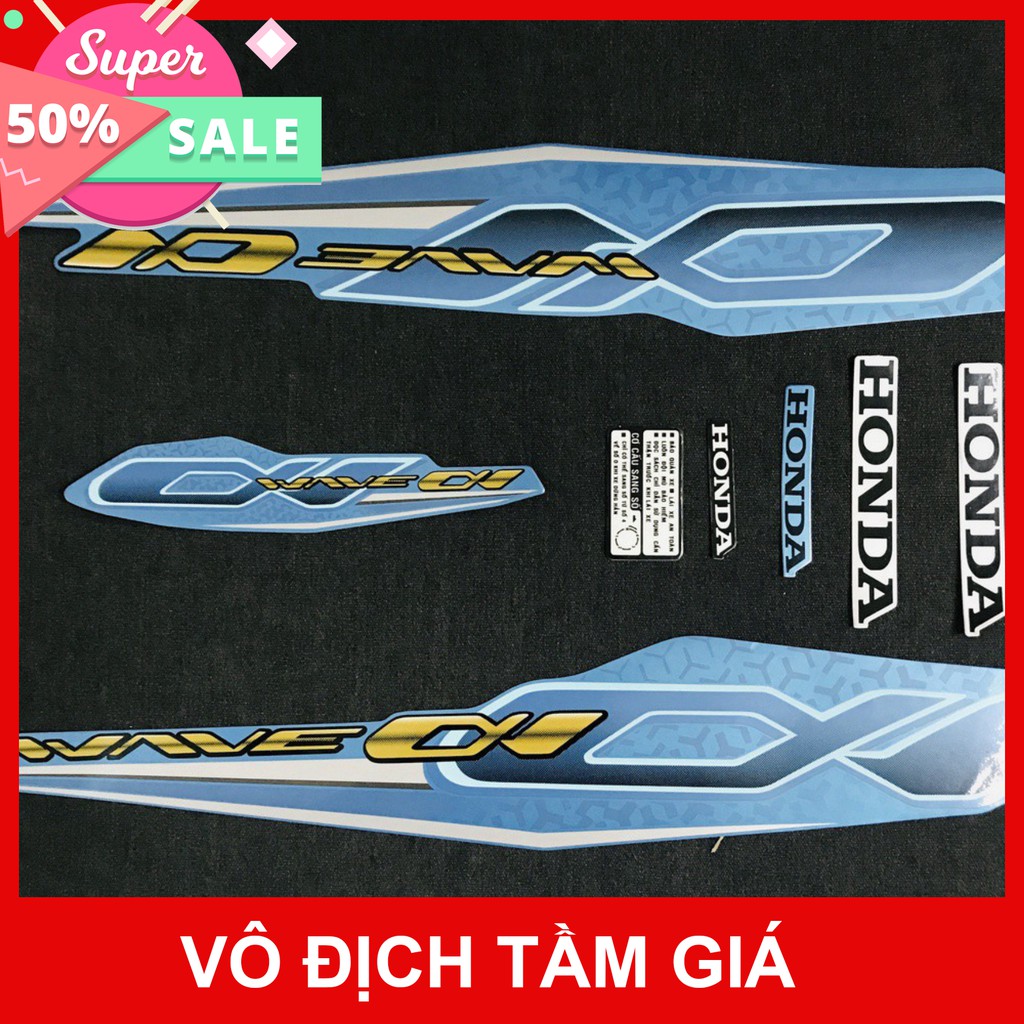 [GIÁ GỐC]  NGUYÊN BỘ TEM RỜI 3 LỚP DÀNH CHO XE MÁY HONDA WAVE A WAVE ALPHA 2019 CAO CẤP CỰC ĐẸP