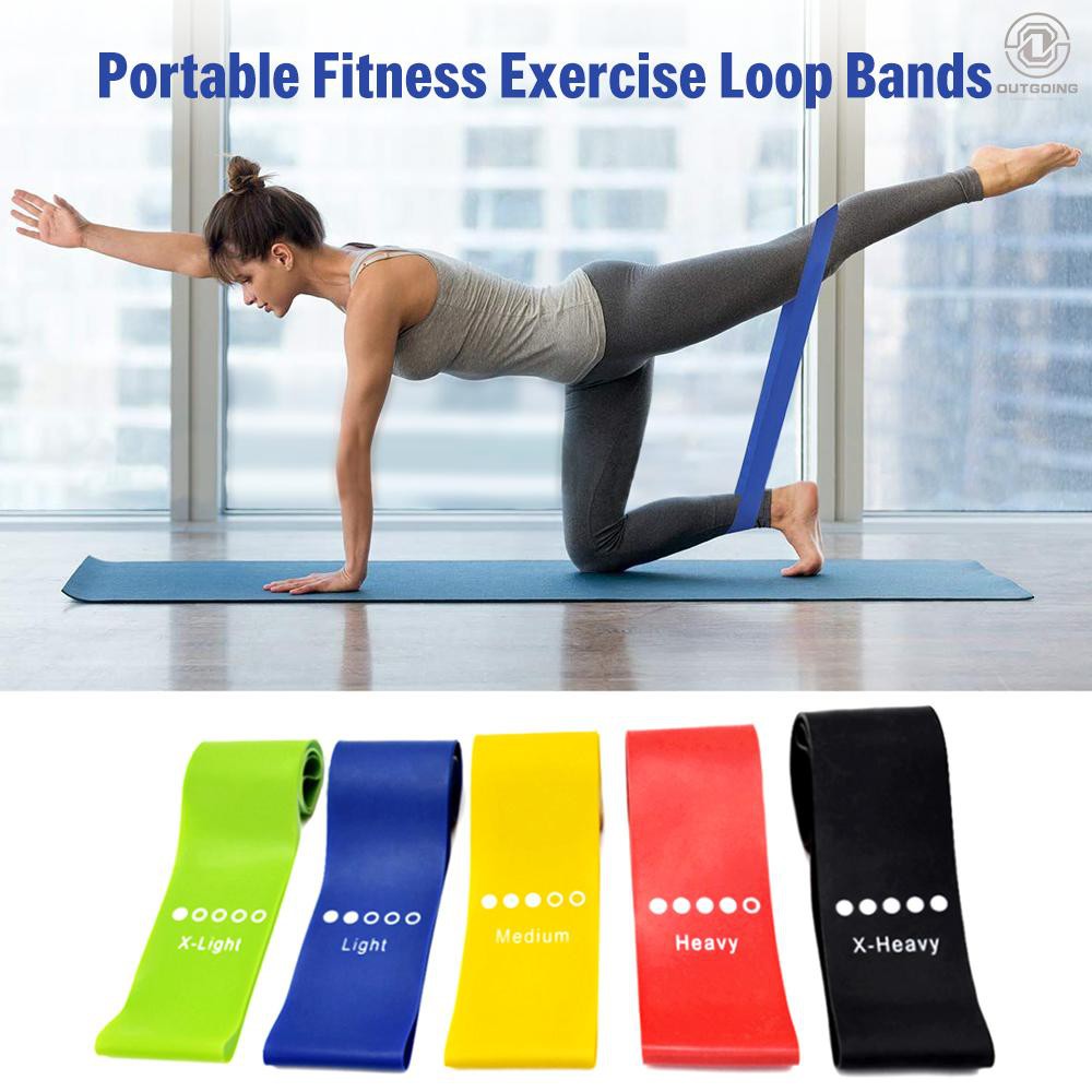 Set 4 Dây Kháng Lực Kèm 2 Đầu Trượt Dùng Để Hỗ Trợ Các Bài Tập Thể Dục / Yoga