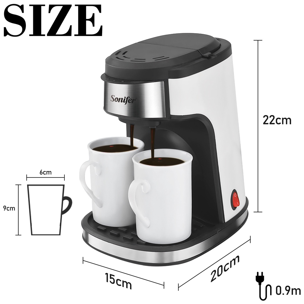 Máy Pha Ép Cà Phê Mini Tự Động Sonifer SF-3540, Máy Ép Pha Chế Cafe Espresso Cao Cấp