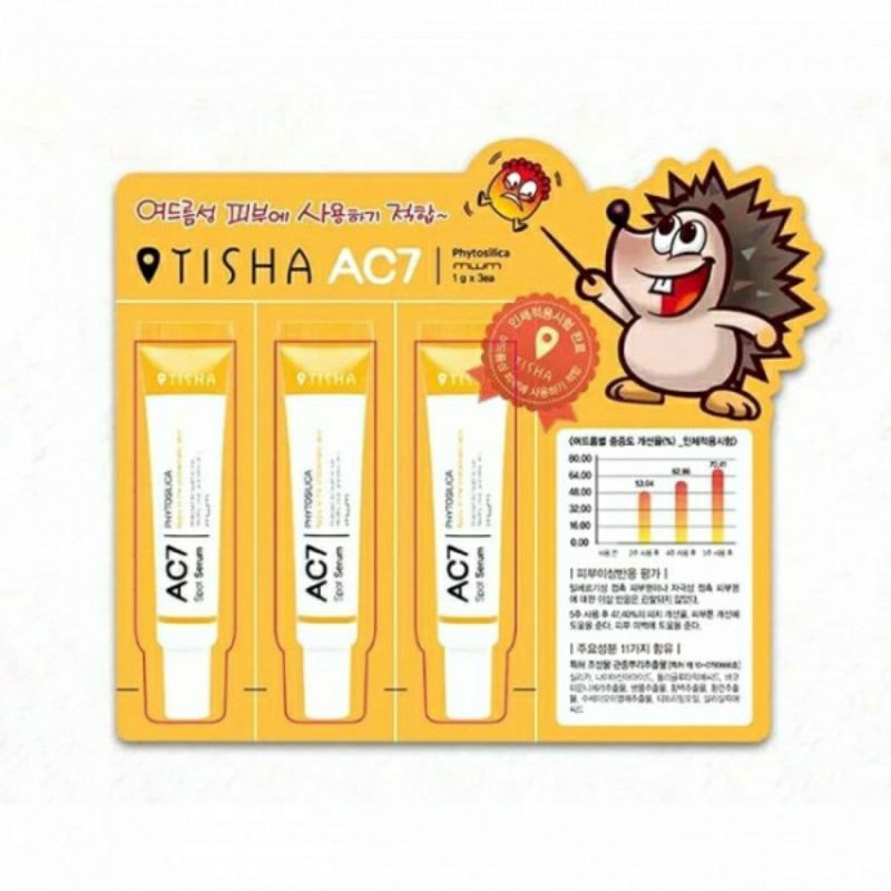 (GRAB - NOWSHIP) (DATE 18-08-2022) SAMPLE Serum Siêu Vi Kim Giảm Mụn Tisha AC7 (Vỉ - 1ml X 3)