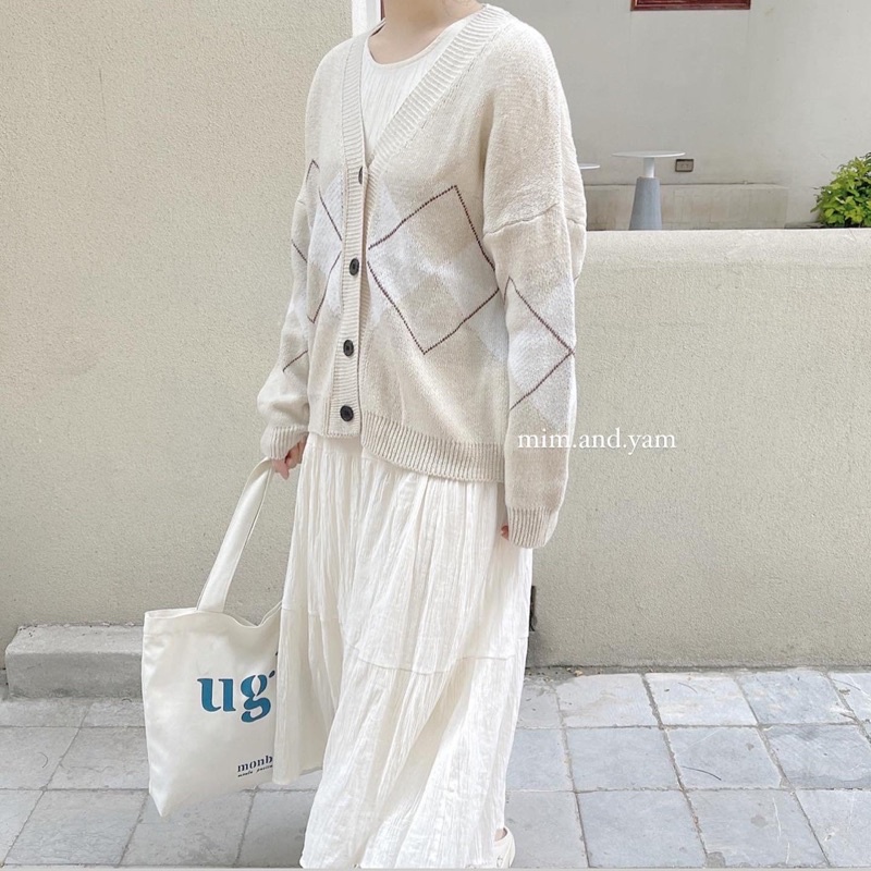 Cardigan quả trám 2 màu