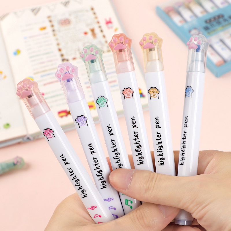 Bút Đánh Dấu Dòng Highlight Bàn Chân Mèo