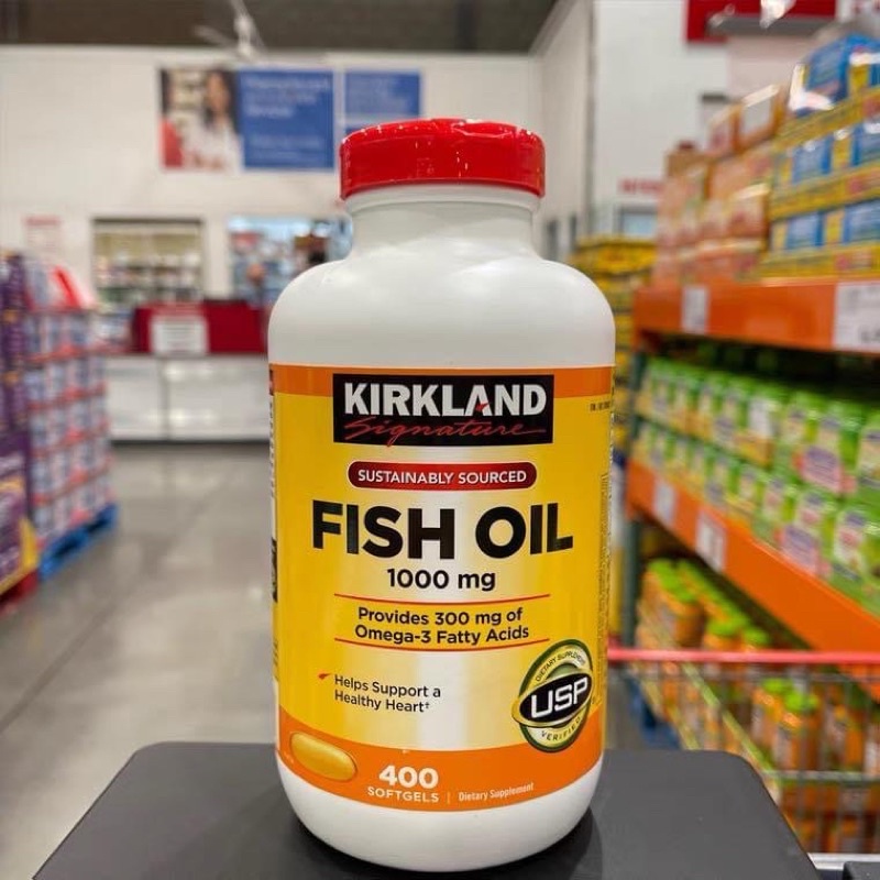 Bill Mỹ- Viên uống dầu cá đẹp da &amp; sáng mắt Kirkland Fish Oil 1000mg