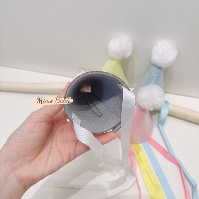 Băng đô mũ chóp đính bông lấp lánh, nón trang trí sinh nhật cho bé BD62 Mimo Baby