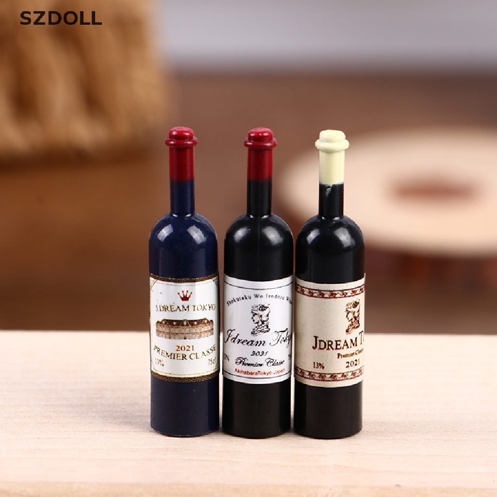 5 chai rượu hoặc ly rượu SZDOLL thu nhỏ 1:12 trang trí nhà búp bê độc đáo