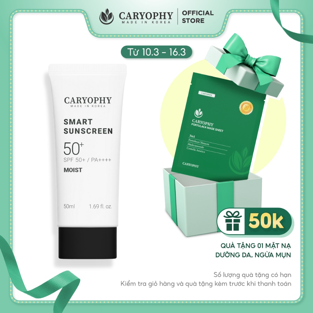 Kem Chống Nắng Caryophy Dưỡng Ẩm, Ngừa Mụn - Caryophy Smart Moist Sunscreen 50ml