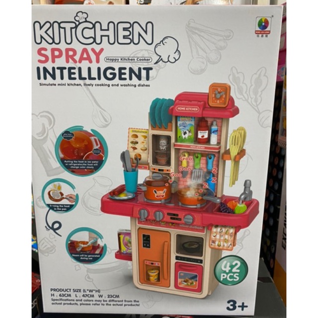 MÔ HÌNH BẾP đồ chơi cao 63cm, có hiệu ứng khói, lửa, nước