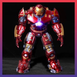 Mô hình đồ chơi Hulkbuster cực ngầu, cao 16cm cử động được khớp tay chân, mở được nắp đầu, có đèn LED ở ngực