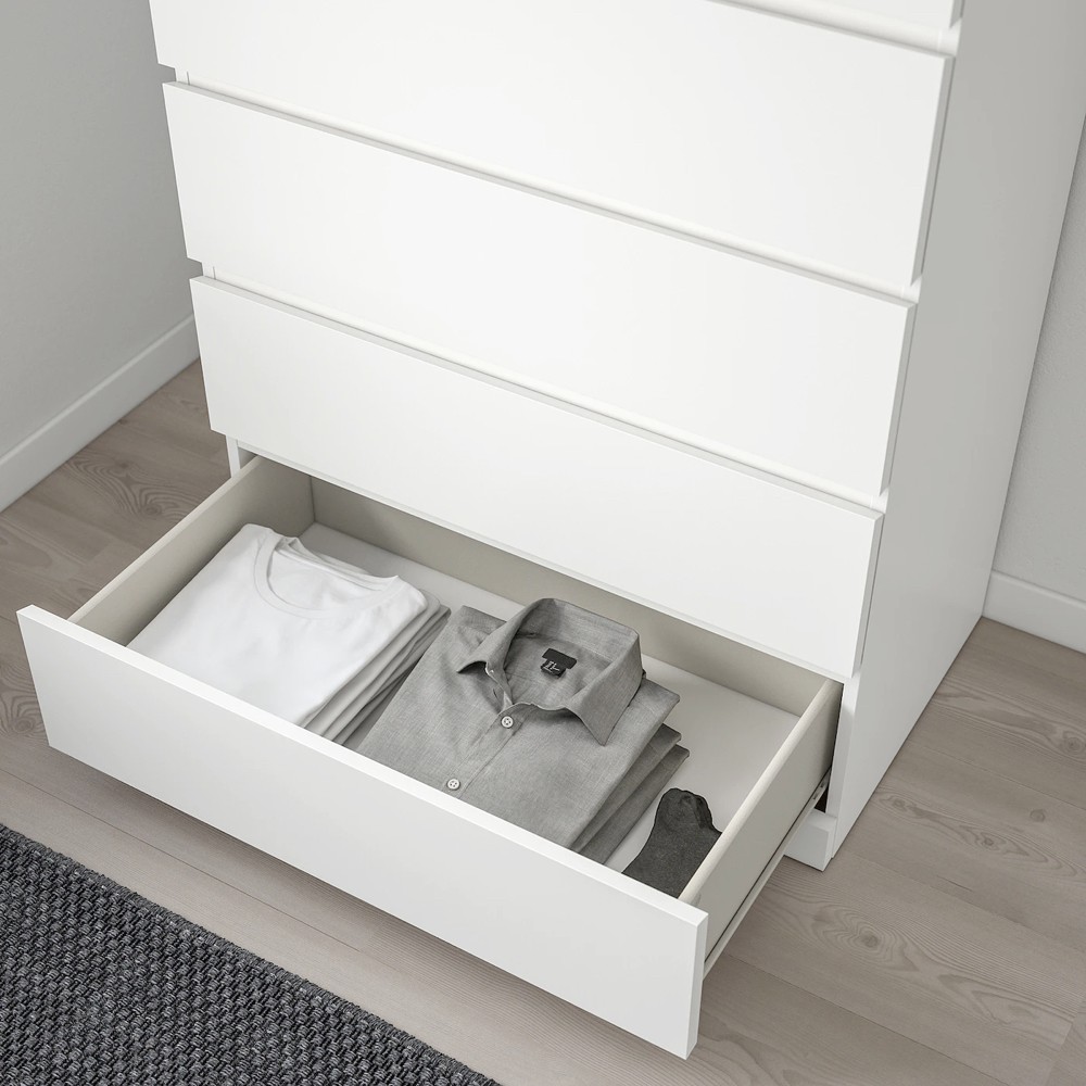 Tủ đựng đồ MDF cao cấp MALM 5 ngăn kéo, thiết kế IKEA kiểu dáng phong cách Bắc Âu hiện đại - DRA_003 | BigBuy360 - bigbuy360.vn