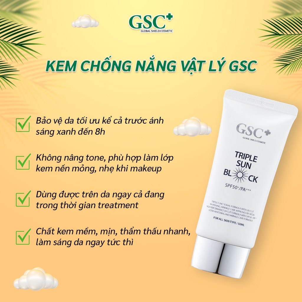 Kem Chống Nắng Vật Lý GSC Triple Sun Block SPF50+