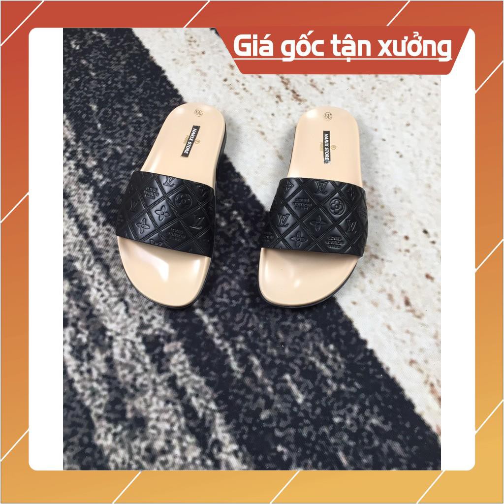 [Freeship - Xả Kho] Dép nam quai ngang da bò đế kem -LV2