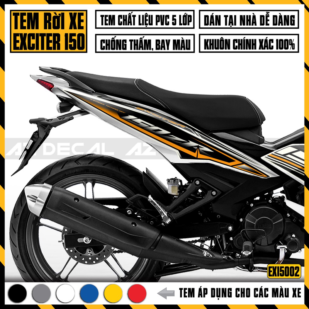 Tem Xe Exciter 150 Mẫu Text 150 ZR | EX15002 | Tem Rời Chất Liệu Decal PVC Cao Cấp, Dễ Dán
