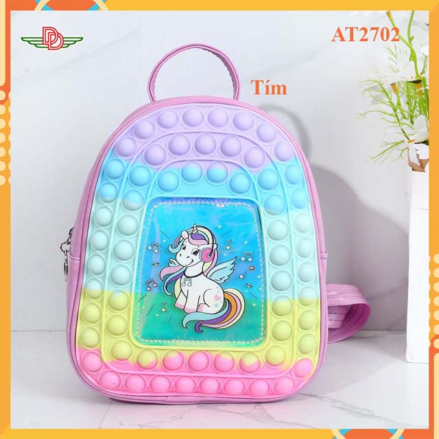 Balo Pop It - Mẫu balo cho bé có họa tiết Unicorn siêu xinh- cao cấp_AT2702
