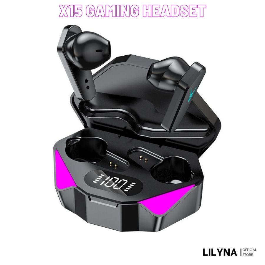 Tai Nghe Bluetooth Gaming Không Dây X15 TWS Bluetooth 5.1 Màn Hình Kĩ Thuật Số, Âm Thanh HIFI