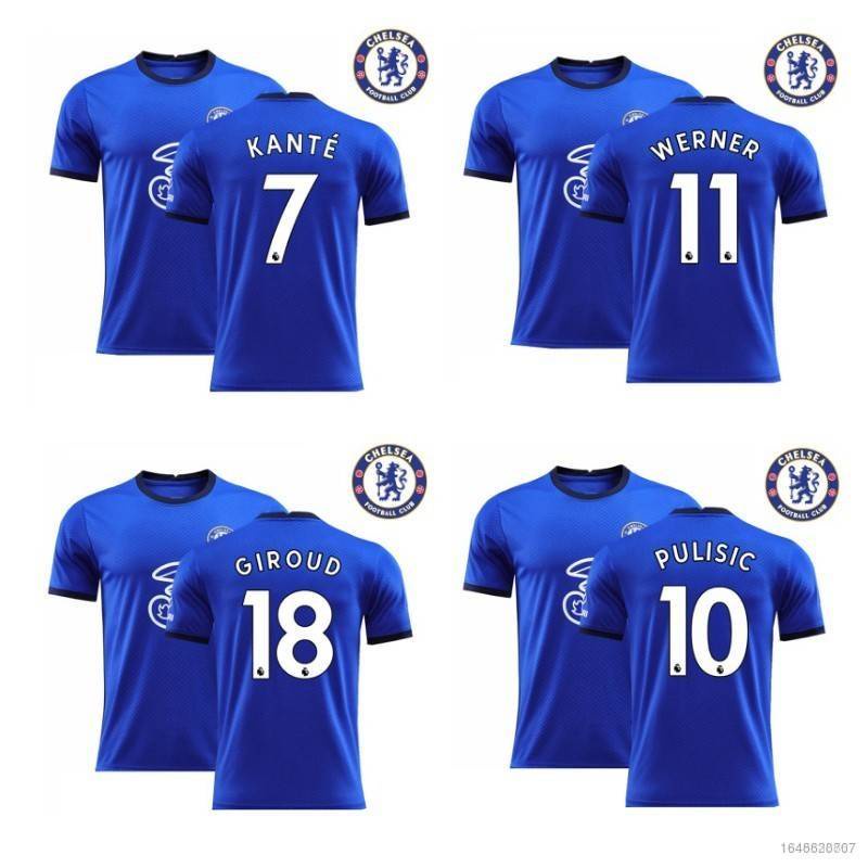 Yb2 2020-2021 Chelsea F.C. Áo Thun Số 2 Họa Tiết Cầu Thủ Bóng Đá Đội Tuyển kante Pulisic