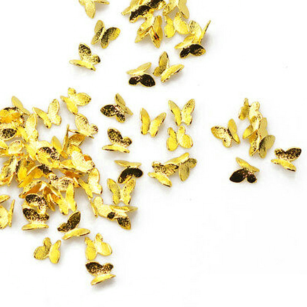 Set 10 Móng Tay Giả Trang Trí Hình Bướm 3D Xinh Xắn