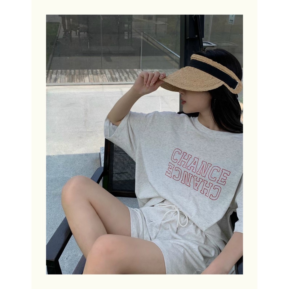 Bộ Đùi Nam Nữ Form Rộng Hàn Quốc Chance - Bộ Đùi Tay Lỡ  Dày Mịn Thoáng Mát Thiết Kế  Kiểu Dáng Năng Động