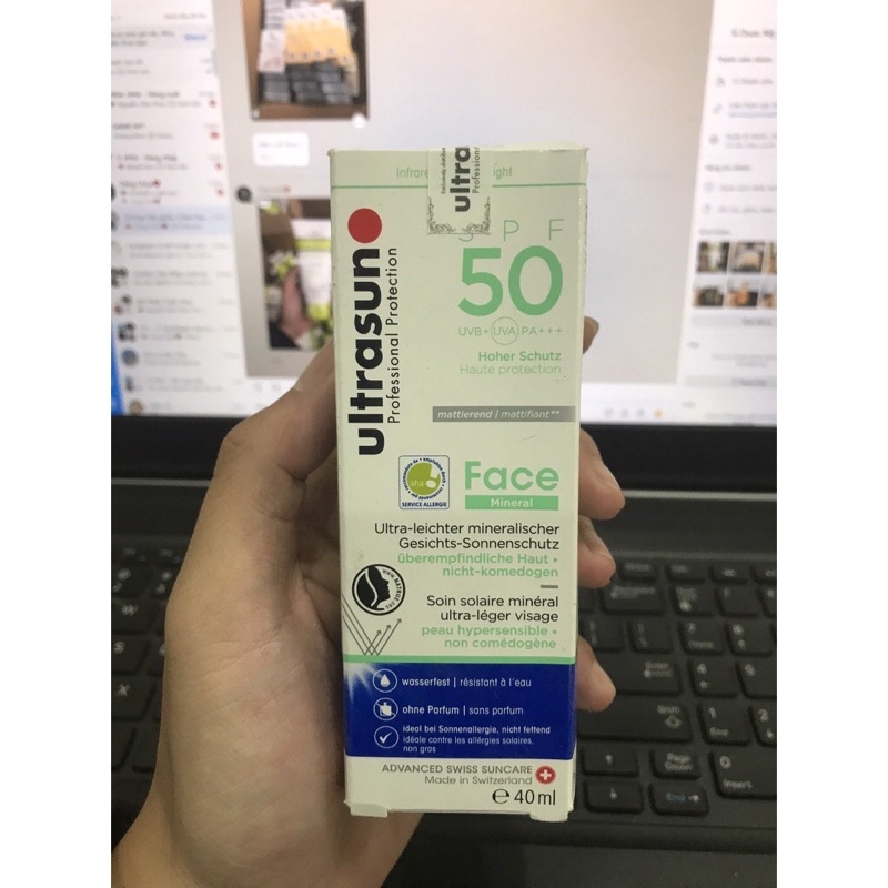 Kem chống nắng khoáng chất dành cho da nhạy cảm ULTRASUN FACE MINER SPF 50+