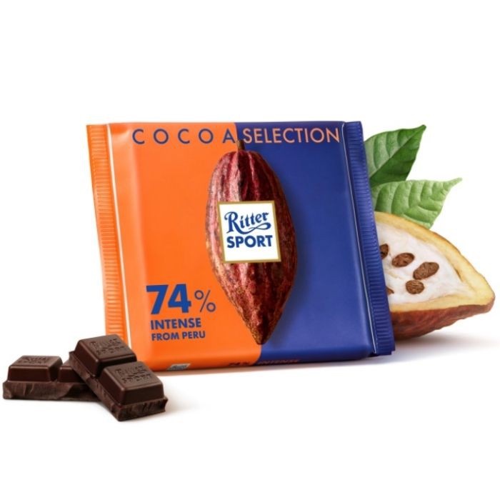 Socola ca cao nguyên chất 74% cacao thương hiệu Ritter Sport 100G Hàng nhập khẩu KPHUCSINH - Hàng Chính Hãng