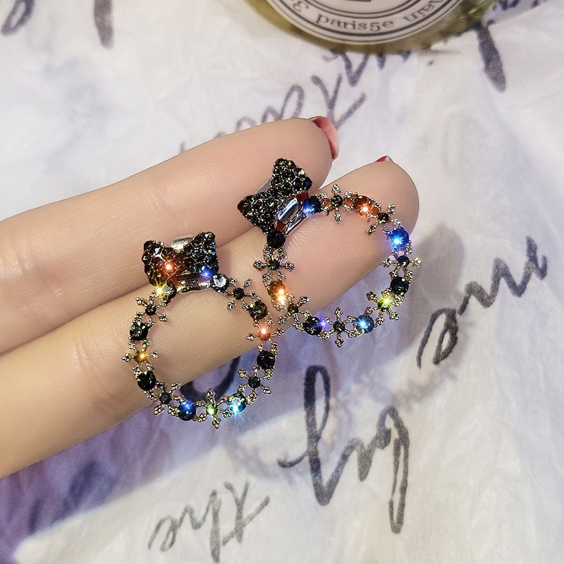 Bông Tai Đính Đá Kim Cương Giả Phong Cách Thời Trang Hàn Quốc