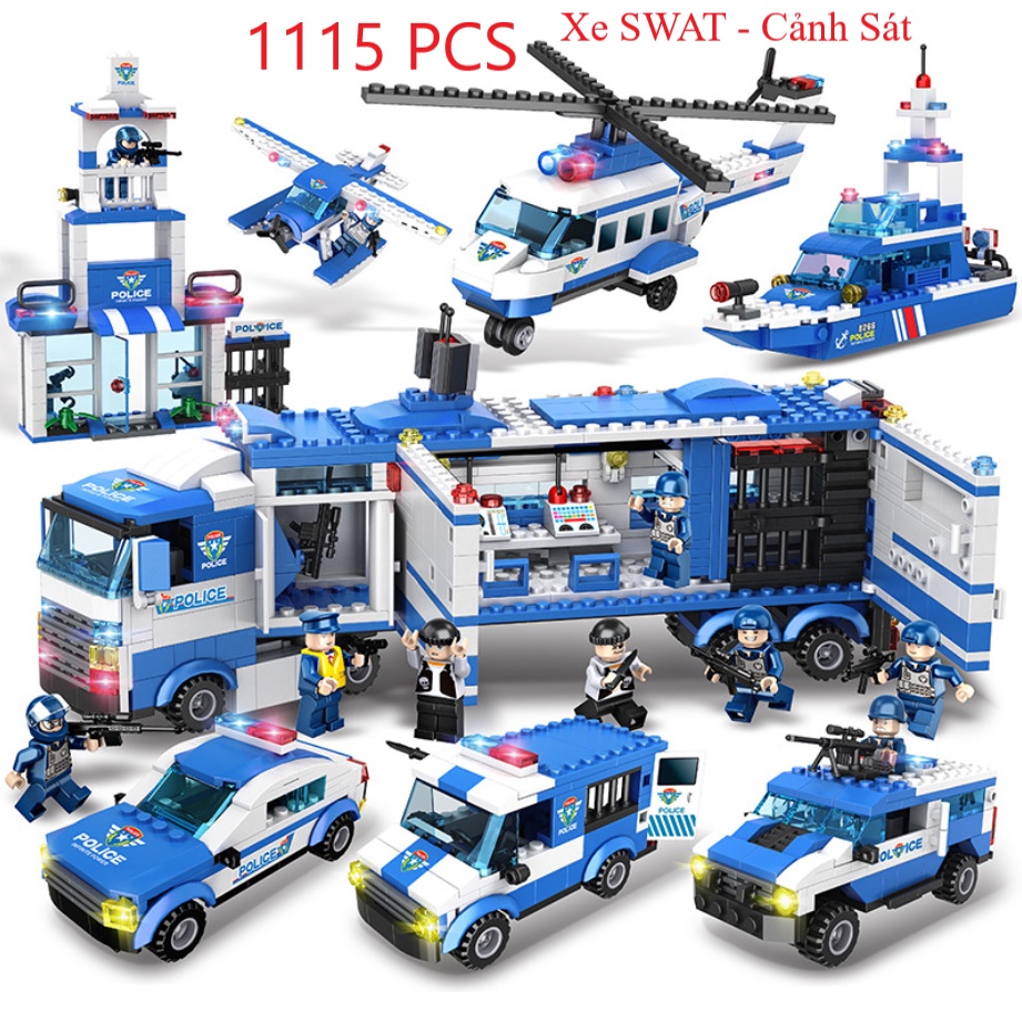 LEGO OTO 1115 Mảnh - 25 Tạo Hình - Bộ Đồ Chơi Lắp Ghép Lego Cảnh Sát