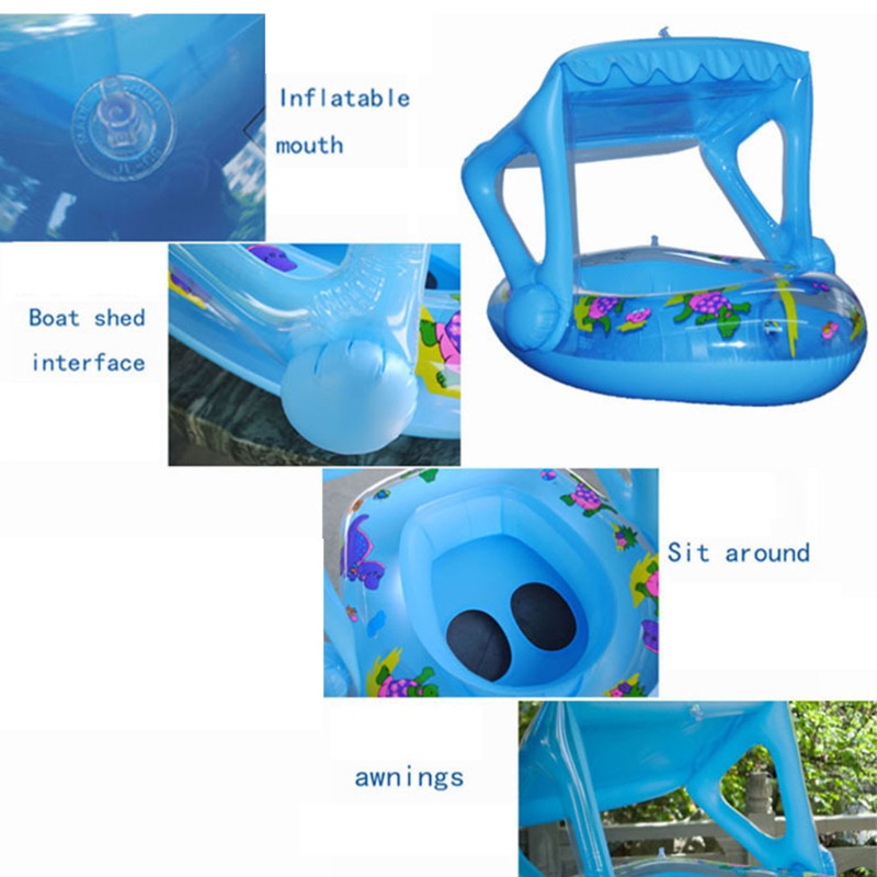 WMMB Inflatable Float Swimming Pool for Kids Sun Protection with Canopy Summer Toys