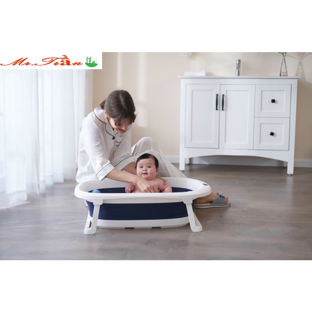 Chậu tắm gấp gọn cao cấp cho bé sơ sinh đến 8 tuổi (Có tặng kèm phao)