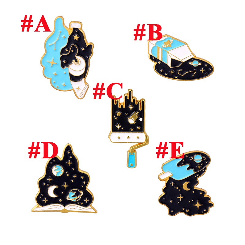 QIHEJEWELRYFunny Galaxy Universe Lapel Pin Gifts for Friends Clothing Accessories