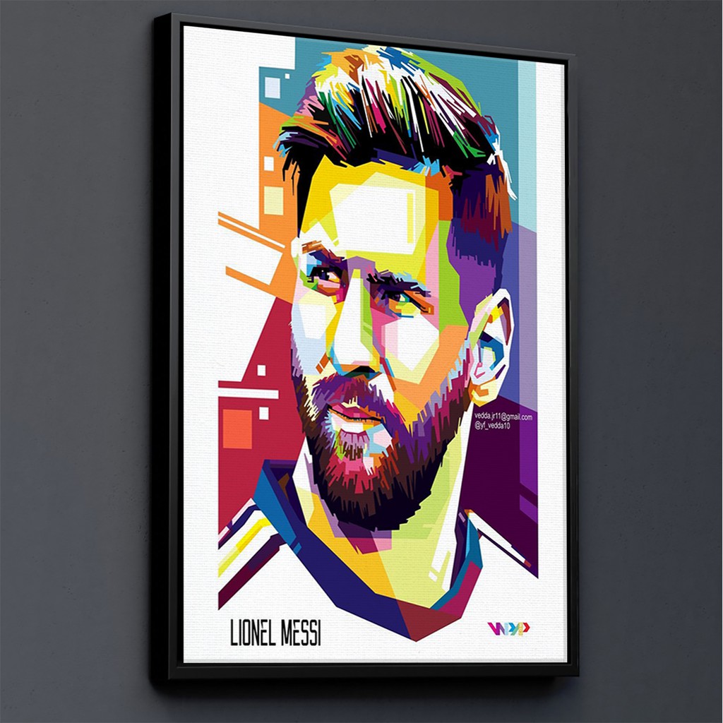 TRANH CANVAS CẦU THỦ BÓNG ĐÁ treo tường in theo yêu cầu - Lionel Messi M10 3