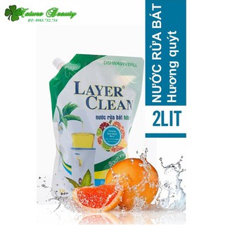 Nước rửa chén bát hữu cơ layer clean hương quýt 2 lít - nước rửa chén hữu cơ bảo vệ sức khỏe và làn da tay luôn mềm mịn