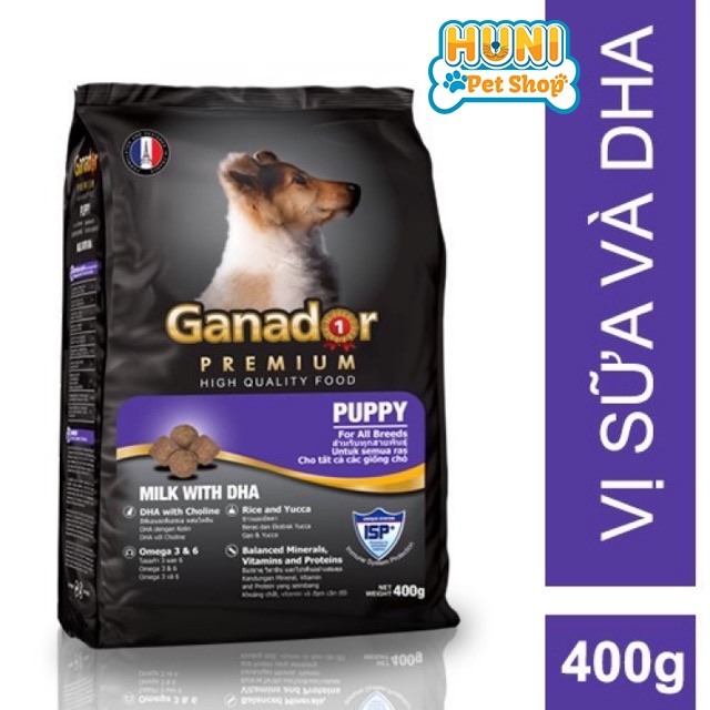 Thức ăn cho chó con Ganador Puppy, vị sữa, gói 3kg