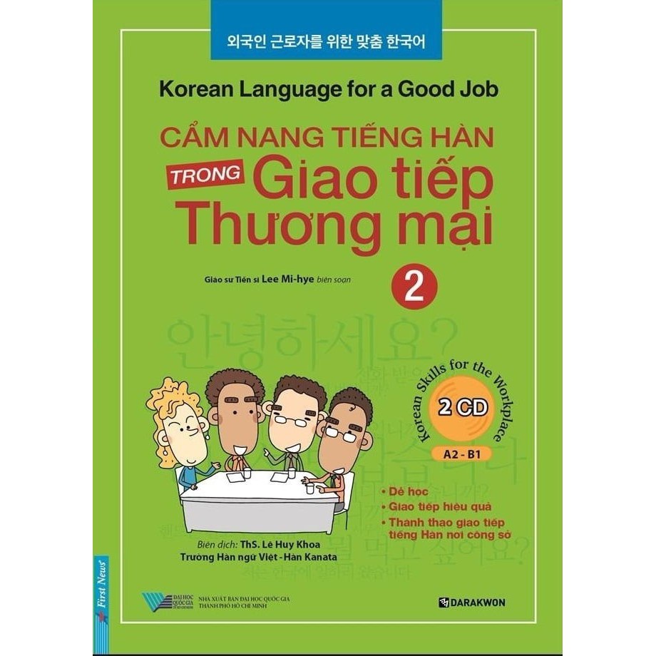 Sách - Combo Cẩm Nang Tiếng Hàn Trong Giao Tiếp Thương Mại ( Tập 1+ Tập 2 ) + CD - First News Tặng Kèm Bookmark