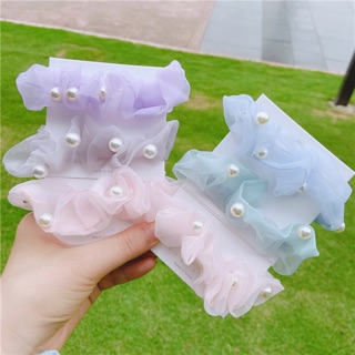 B99 - Dây buộc tóc scrunchies đính hạt châu