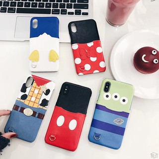 Ốp Điện Thoại Da In Hình Mickey Minnie Woody Cho Iphone X Xr Max 6 7 8 Plus 11 Pro Max