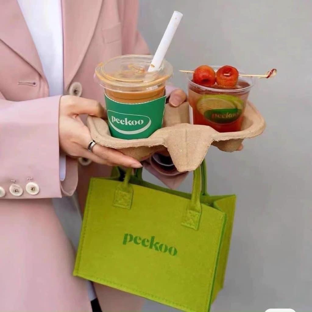 Túi Peekoo xanh lá đi biển du lịch đi chơi đi làm | MS T4