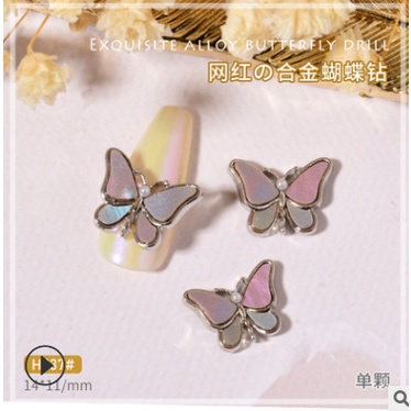bướm Đá 3d Trong Suốt Hình Bướm Đính Móng Nghệ Thuật