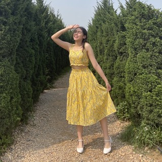 Set áo 2 dây + chân váy xoè Monica