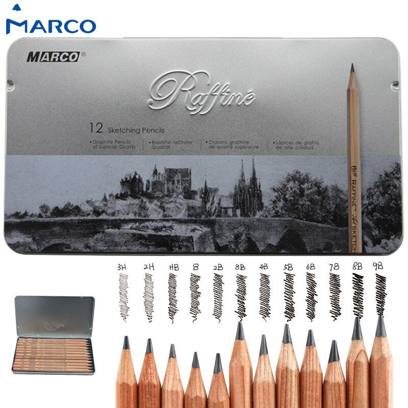 [Marco] Set chì Raffine hộp thiếc 3H-9B