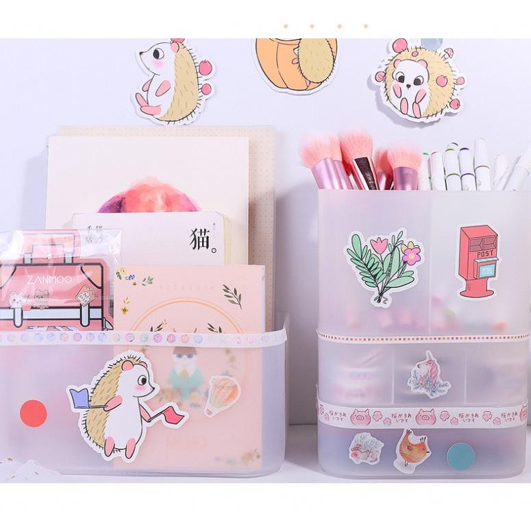 Hộp đựng đồ mặt lạ hôp hộp đựng bút đồ lặt vặt phong cách Hàn Quốc để bàn tiện lợi K57