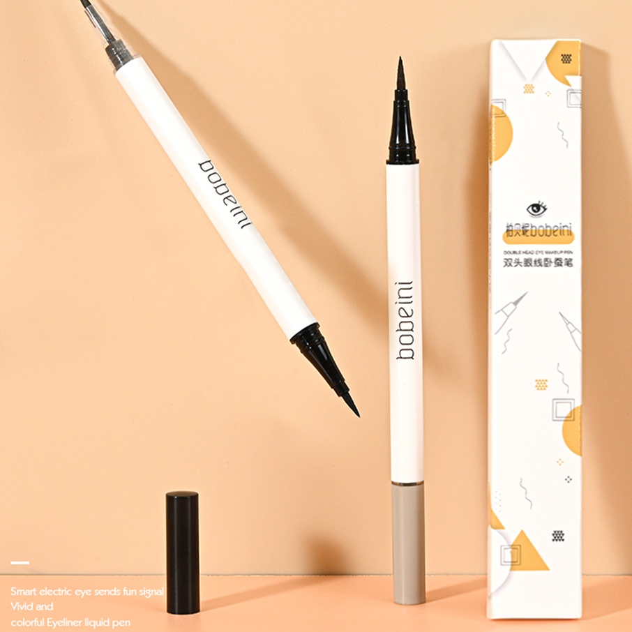 Bút Kẻ Mắt Nước 2 Trong 1 Màu Đen Chống Nước Lâu Trôi Không Lem Mau Khô