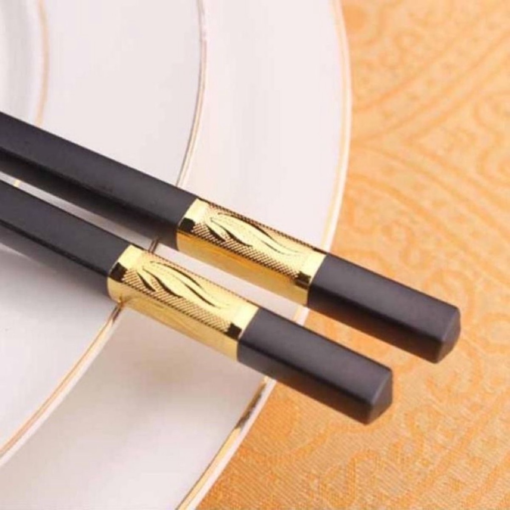 Bộ 10 đôi đũa mạ vàng cao cấp kháng khuẩn không ẩm mốc bền bỉ chắc chắn tốt hơn đũa gỗ thông thường Kho Sỉ Sài Thành