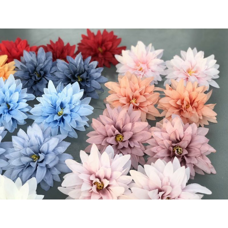 Combo 10 Đầu bông hoa hồng cánh nhọn-Hoa cúc phale 9 bông trang trí, cắm bình