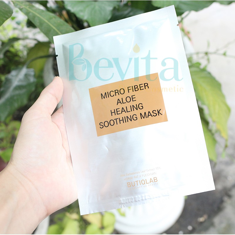 [Giảm Kích Ứng Hiệu Quả] Mặt Nạ Mỡ Ngựa Da Khô Da Nhạy Cảm Butiqlab Micro Fiber Aloe Healing Soothing Mask 30ml - Bevita