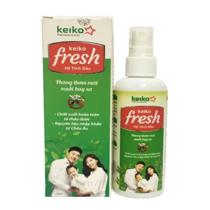 Xịt tinh dầu KEIKO FRESH (150ml/75 ml) Bảo vệ bé và gia đình khỏi muỗi và côn trùng